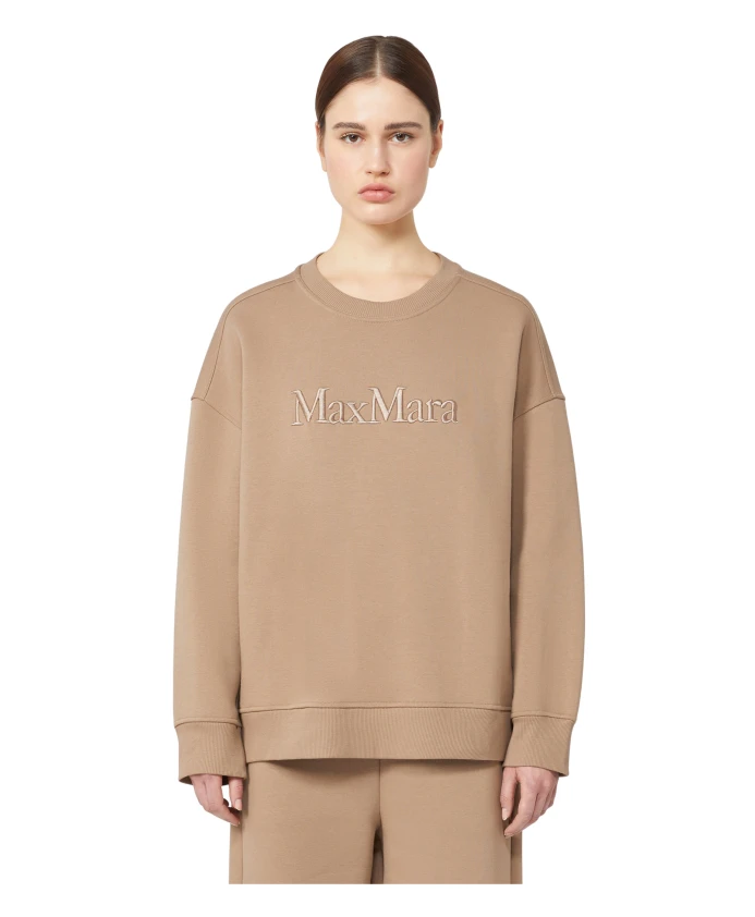 

Коричневая толстовка с круглым вырезом и логотипом Max Mara, коричневый