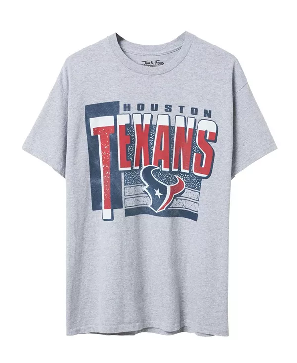 

Футболка унисекс с символикой команды НФЛ "Хьюстон Тексанс" Junk Food Clothing, серый