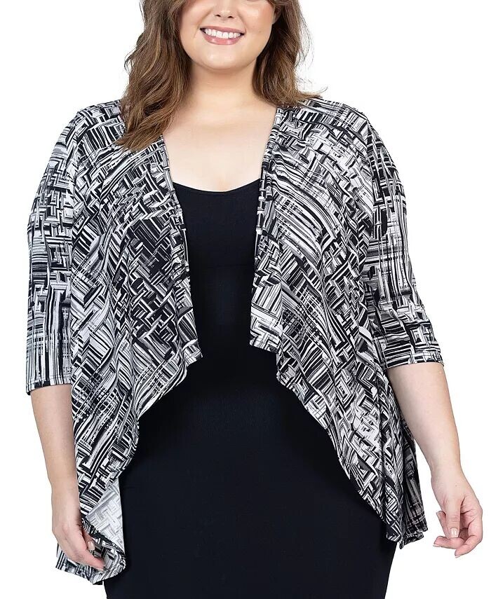 

Открытый кардиган с рукавами 3/4 больших размеров 24seven Comfort Apparel, мультиколор