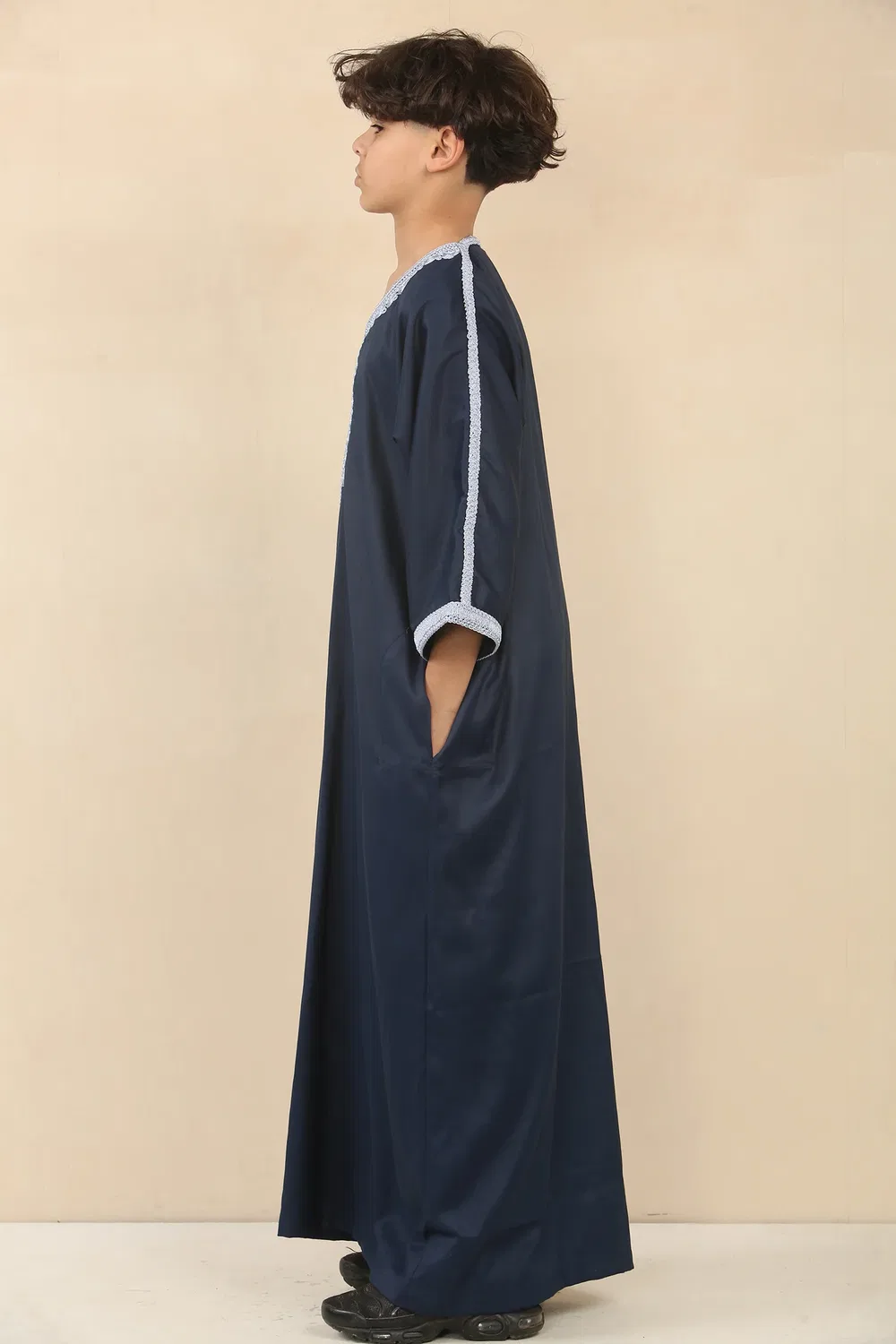Arabic Thobes Детский синий марокканский халат для мальчиков Thobe Jubba Eid Djellaba Gandoura — фото 2