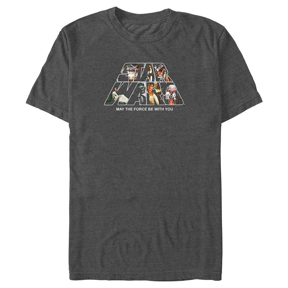 

Футболка с рисунком Big & Tall Star Wars May The Force Be With You Licensed Character, цвет Charcoal Heather