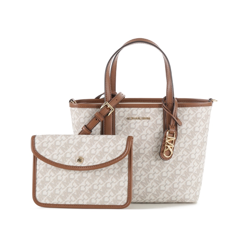 

MICHAEL KORS Сумка Элиза Серия из искусственной кожи комбо тоут через плечо женская ванильная белая