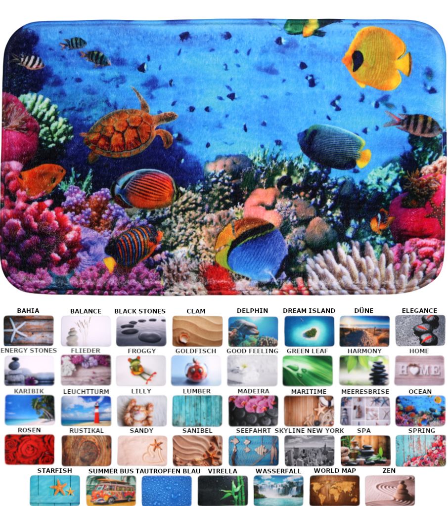 

Коврик для ванной SANILO Ocean 70 x 110 см, мультиколор