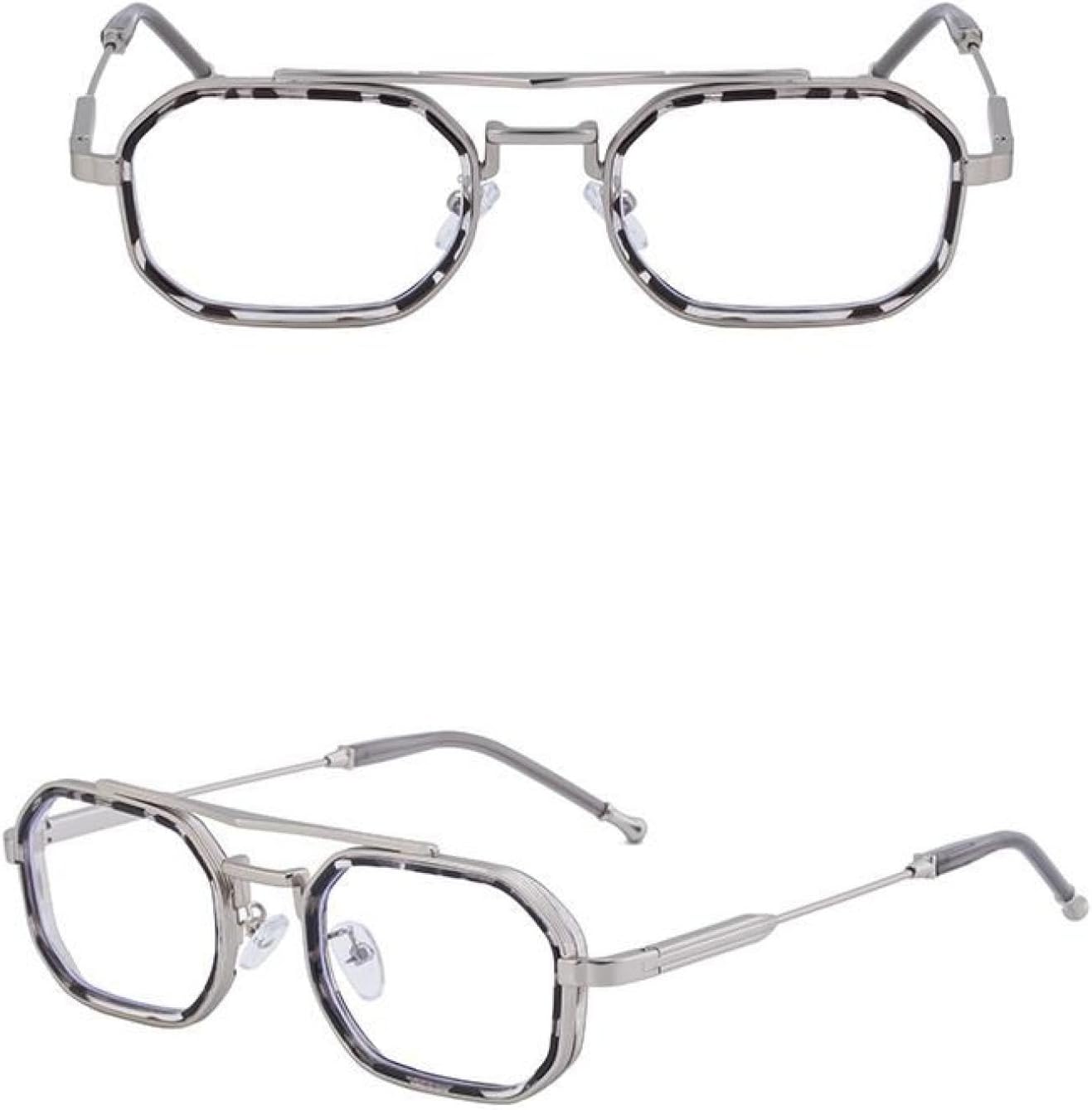 

Мужские прямоугольные солнцезащитные очки в стиле панк с тонкой оправой, роскошные, в стиле стимпанк, с защитой от УФ-излучения UV400, винтажные, с двойным лучом TVTBBVV, C9silverdemiwhite