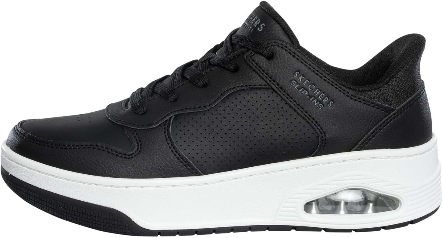Мужские слипоны Skechers Uno Court - Acacia без использования рук, черный — фото 2