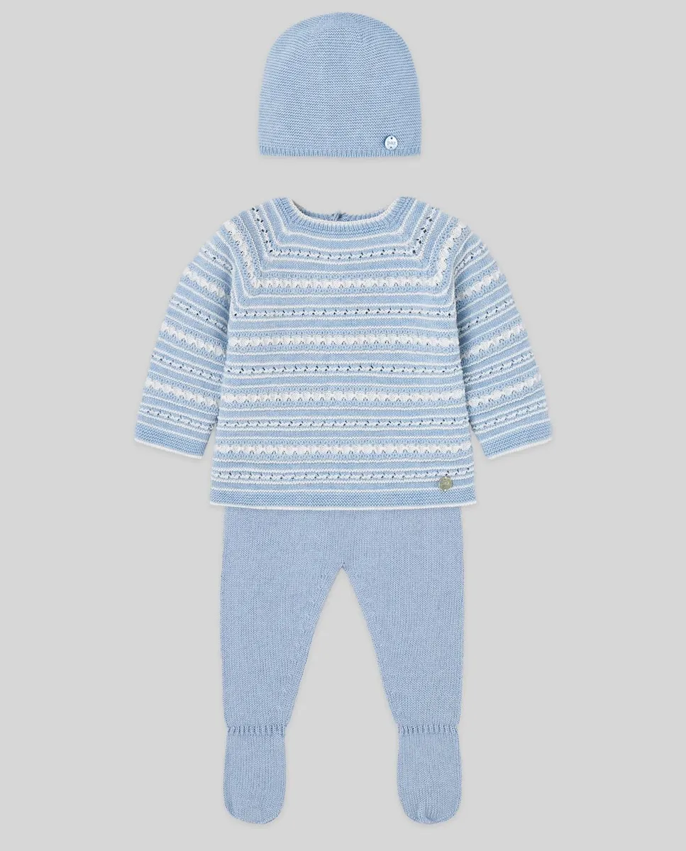 

Комплект для новорожденного из хлопка и кашемира, коллекция «Подарок» PAZ Rodríguez, светло-голубой