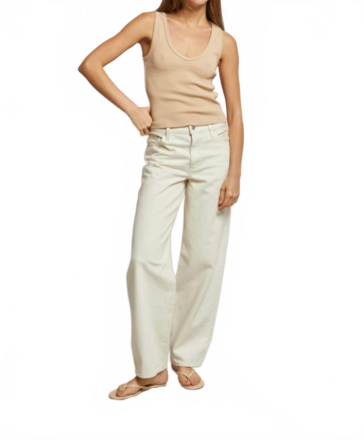 

Мария топ с ребристой вязкой и V-образным вырезом в цвете песчаные дюны PERFECTWHITETEE, Sand Dune