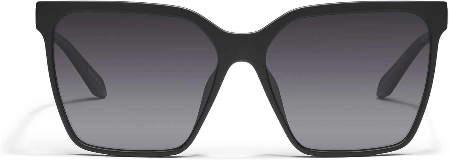 

Quay - Женские солнцезащитные очки, поляризованные квадратные линзы с защитой от УФ-излучения, большие солнцезащитные очки (Level Up Remixed), Matte Black/Smoke Polarized