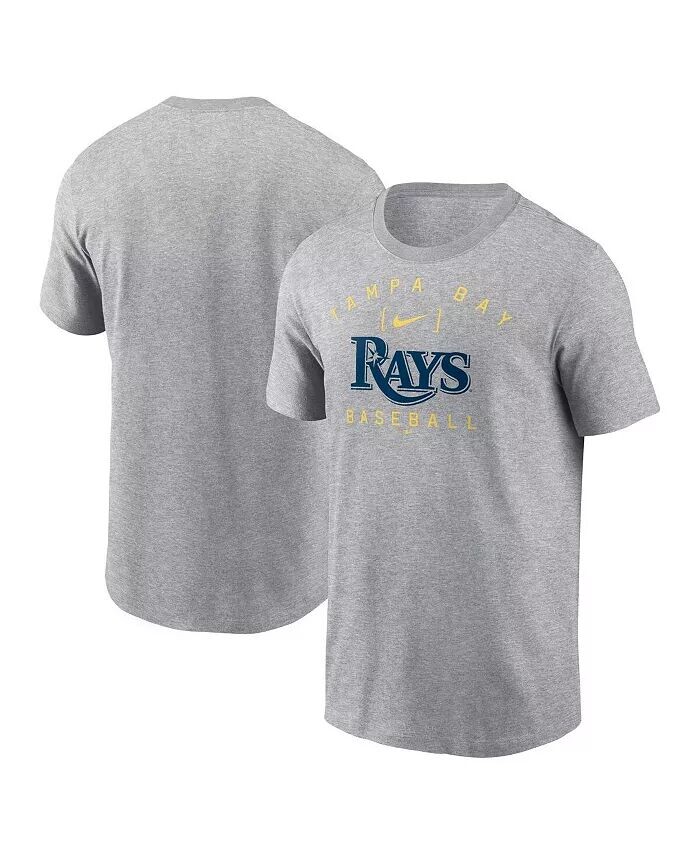 

Мужская футболка Heather Grey Tampa Bay Rays Home Team Athletic Arch Nike, серый