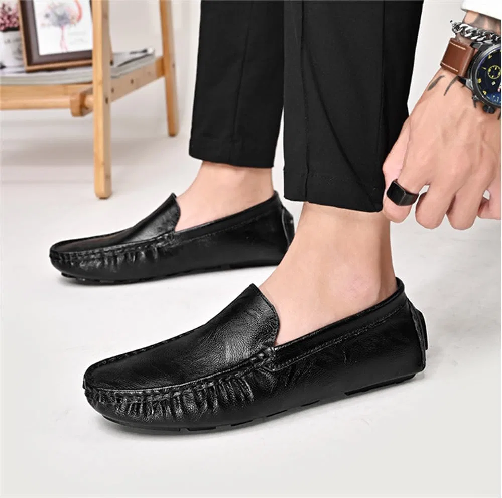 Лоферы Penny Loafers Moccasin Driving Shoes Slip On Soft Flats Boat Shoes, Black Abborora — фото 4