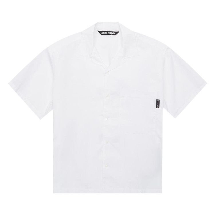 

Рубашка Palm Angels Curved Logo Short-Sleeve Shirt, White