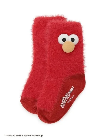 Пушистые носки Sesame Street Market, RED[046]