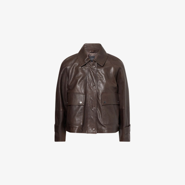 

Кожаная куртка Berbice свободного кроя Weekend Max Mara, коричневый