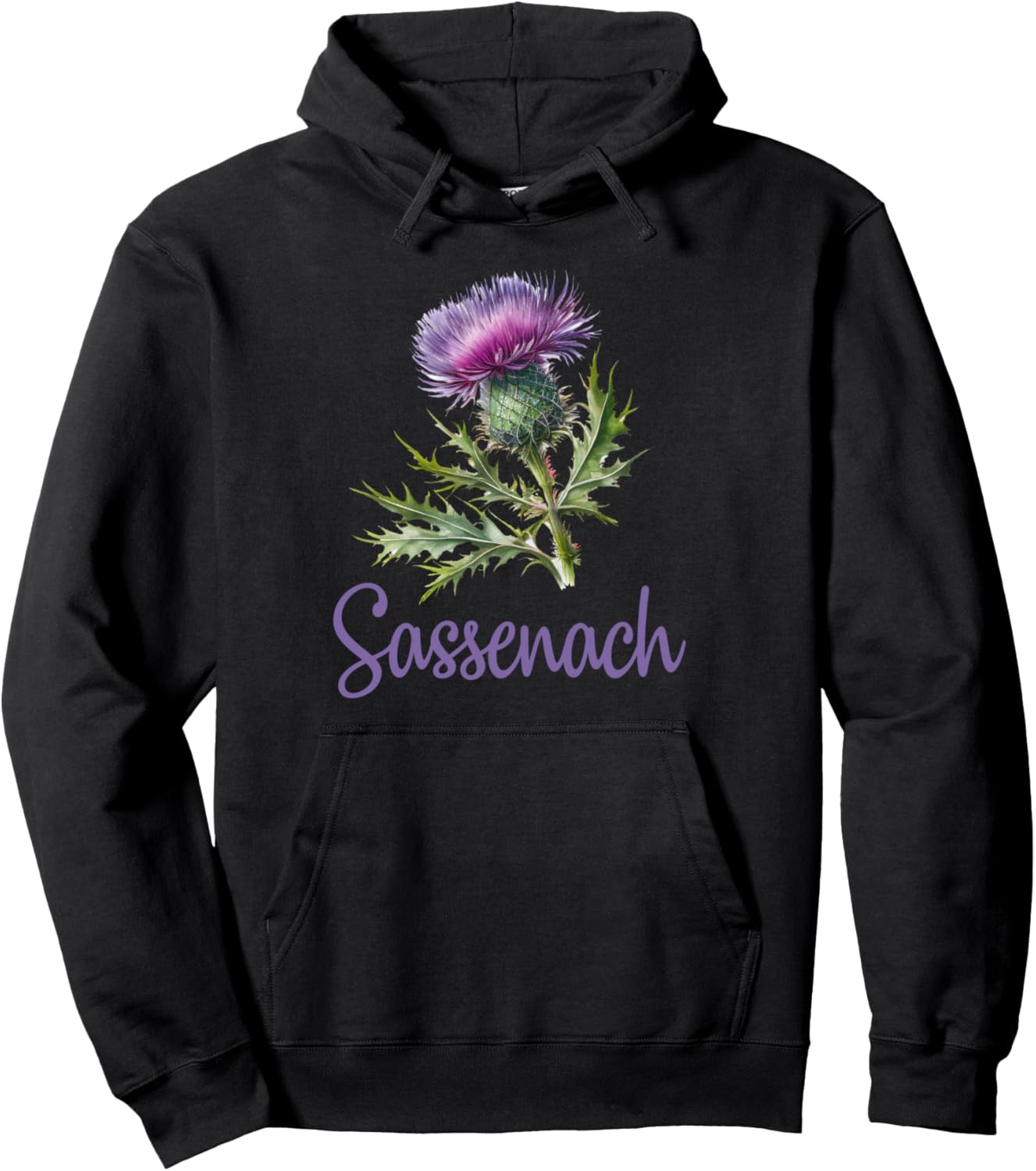 

Худи Sassenach Scotland Watercolor Thistle Utopia Sport, черный