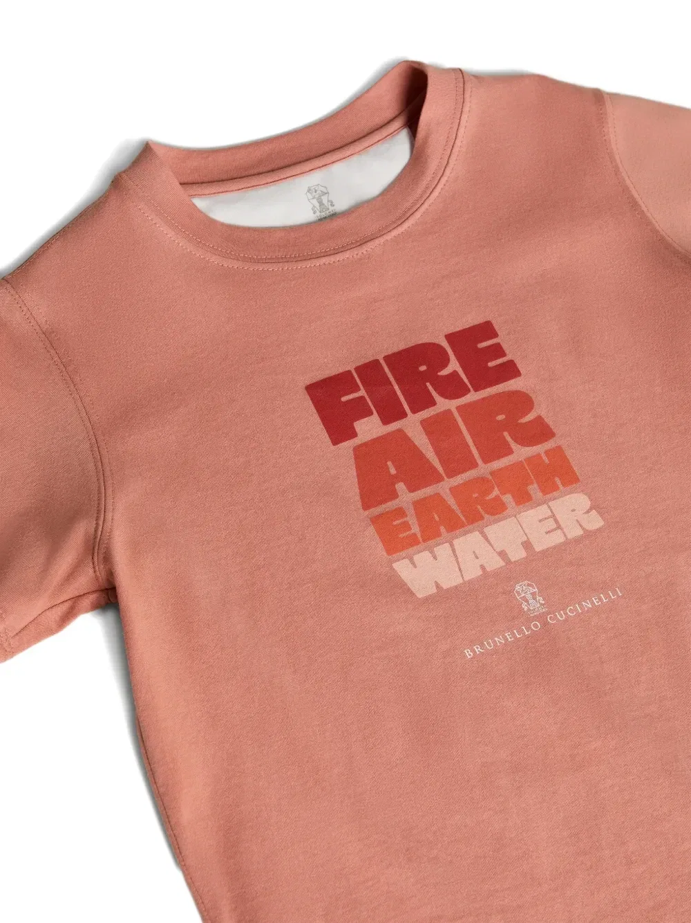 Футболка из джерси с принтом Brunello Cucinelli Kids, оранжевый — фото 3