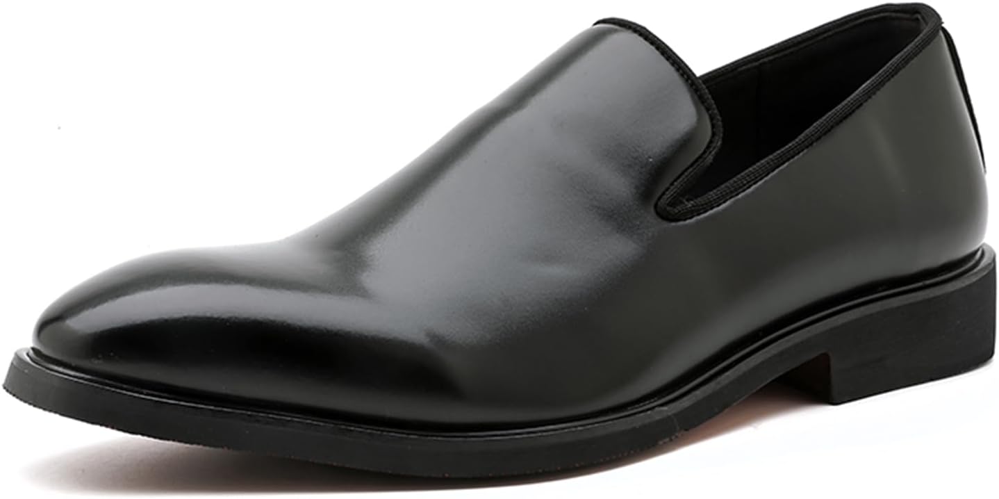 

Мужские лоферы из натуральной кожи без шнурков, плоская подошва, зауженный носок, легкие, мягкий верх, для повседневного, формального, делового, офисного, свадебного и праздничного выхода Psieicwm, черный