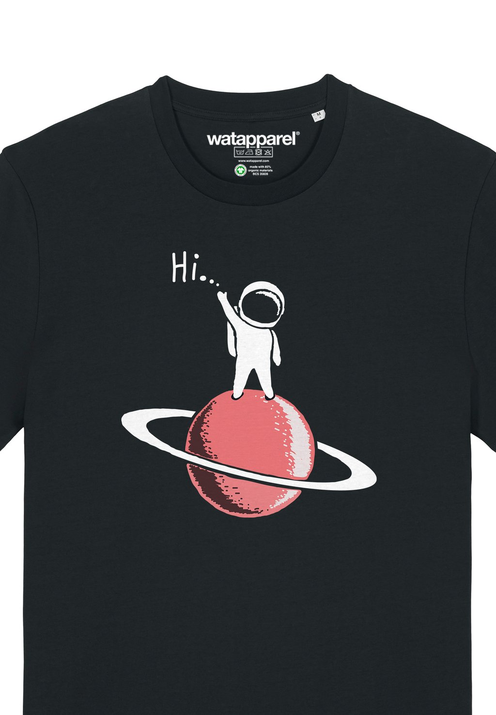 

Футболка с принтом ASTRONAUT SAYS HI watapparel, черный