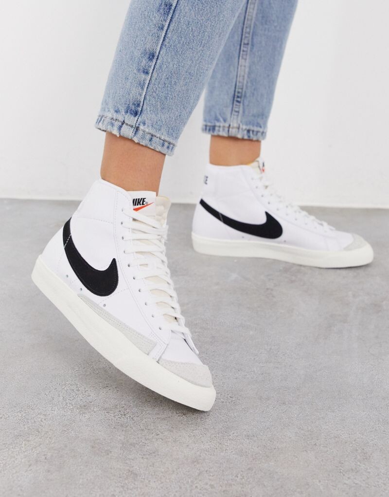 

Бело-черные винтажные кроссовки Nike Blazer Mid '77, Черный, Бело-черные винтажные кроссовки Nike Blazer Mid '77