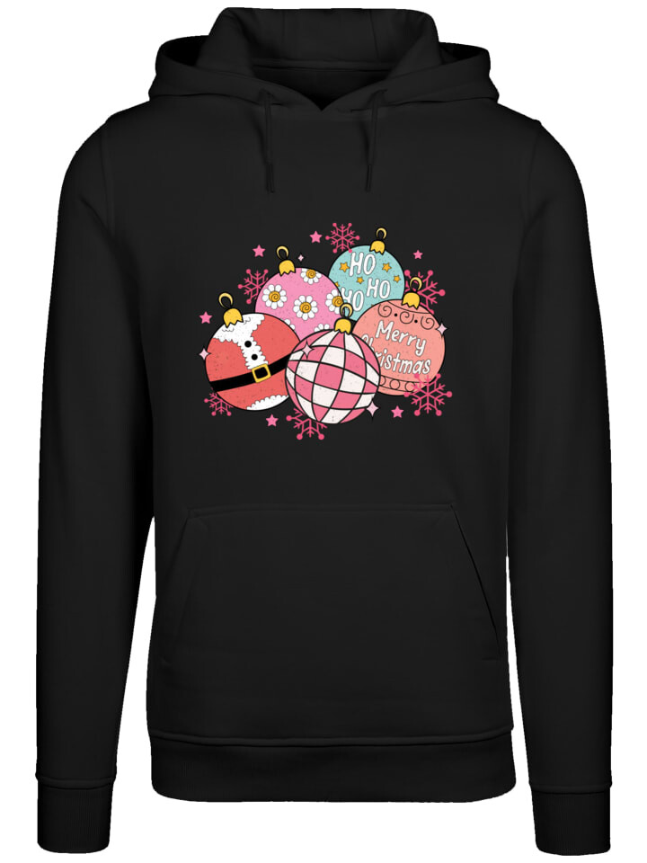 

Пуловер F4NT4STIC Hoodie Pink Cute Christmas Tree Balls, черный