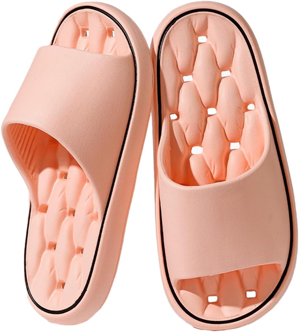 

Женские и мужские шлепанцы для душа oukisam, быстро сохнущие, легкая подошва, нескользящие шлепанцы для ванной, розовый