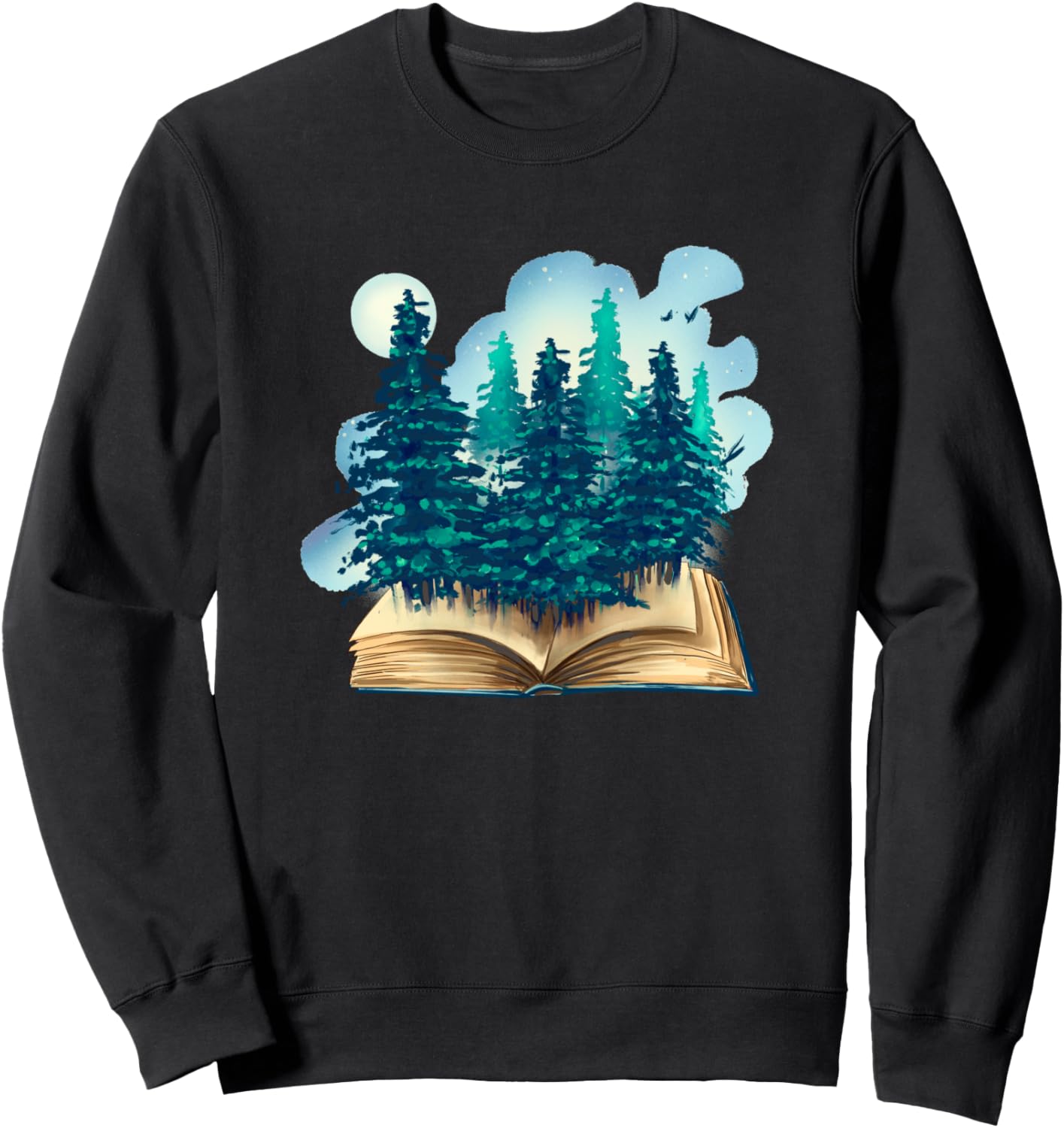 

Красочное дерево с книгой, комикс, толстовка для мужчин, женщин и детей Funny Comic, Manga Tree And Leaf Designs, черный