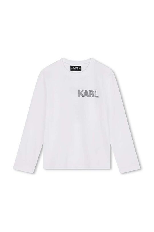 

Детская хлопковая рубашка с длинным рукавом Karl Lagerfeld, белый