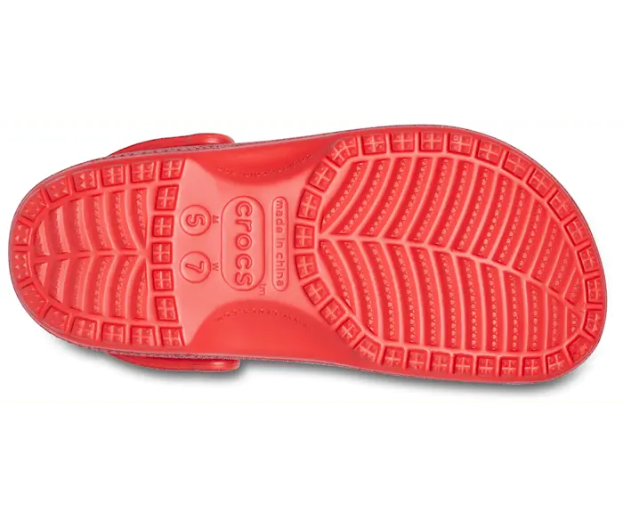 Классические блестящие сабо Crocs женские, цвет Flame — фото 4