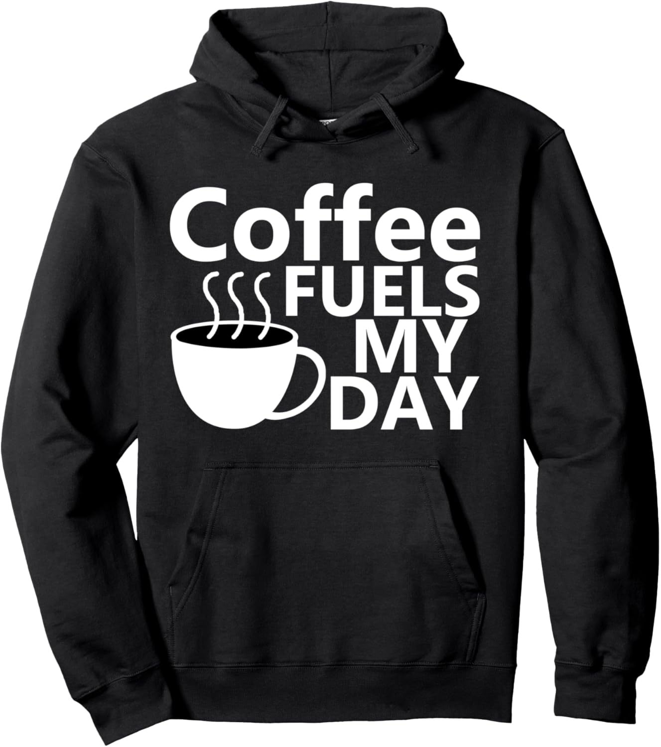 

Толстовка с крутым графическим принтом Coffee Fuels My Day (Кофе заряжает меня энергией на весь день) Худи Jazevox, черный