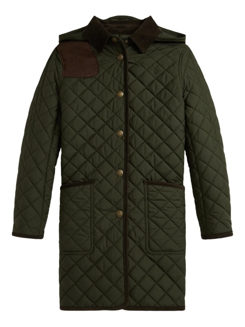 

Стеганый пуховик с капюшоном POLO RALPH LAUREN KIDS, зеленый