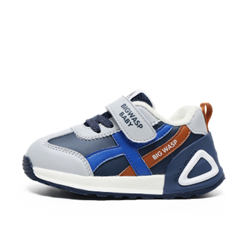 

Скользостойкая противоударная износостойкая амортизирующая дышащая легкая балансирующая поддержка Low top BIG WASP, темно синий[winter thick cotton]