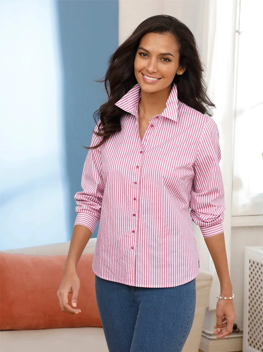 

Блузка-рубашка в стиле casual Casual Looks, цвет Altrosa-Gestreift