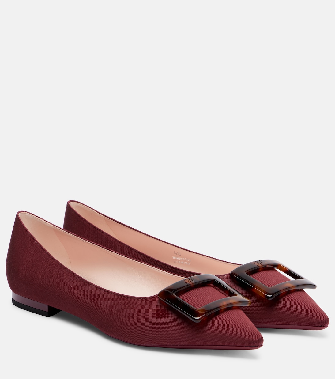 Балетки Gommettine из репсовой ленты Roger Vivier, Rosso Medio