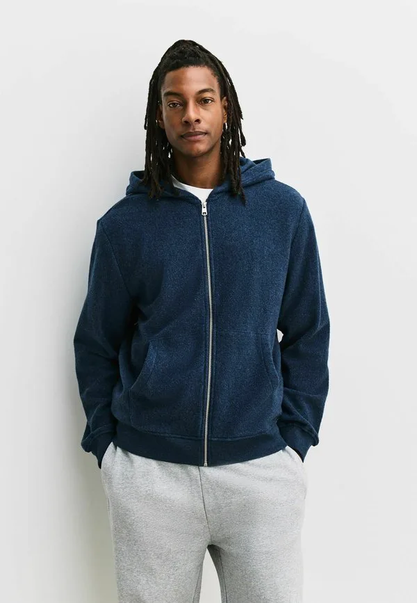 Флисовая куртка с капюшоном на молнии Next, Navy Blue