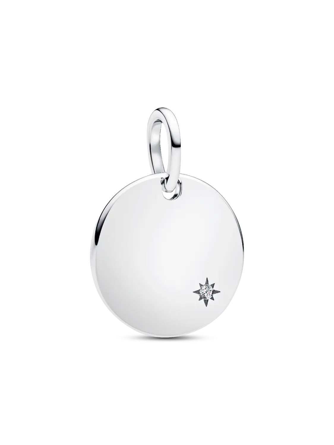 

Подвеска с выращенным в лаборатории бриллиантом, подлежащая гравировке Pandora, 0,012 карата tw, стерлинговое серебро