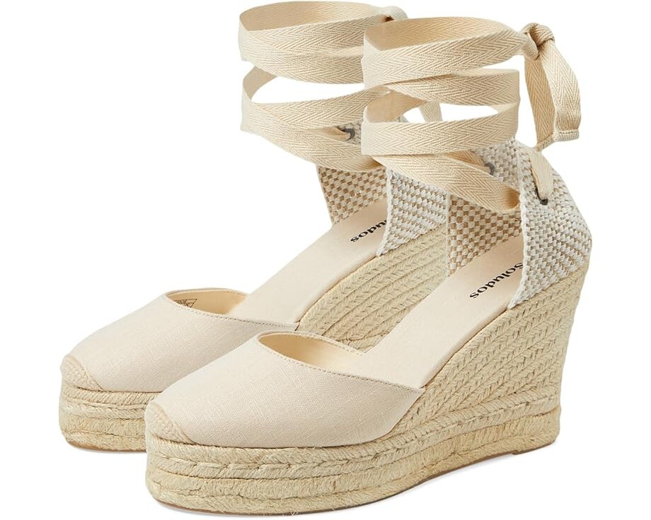 

Туфли Soludos Platform Wedge Espadrille, цвет La Concha Ivory