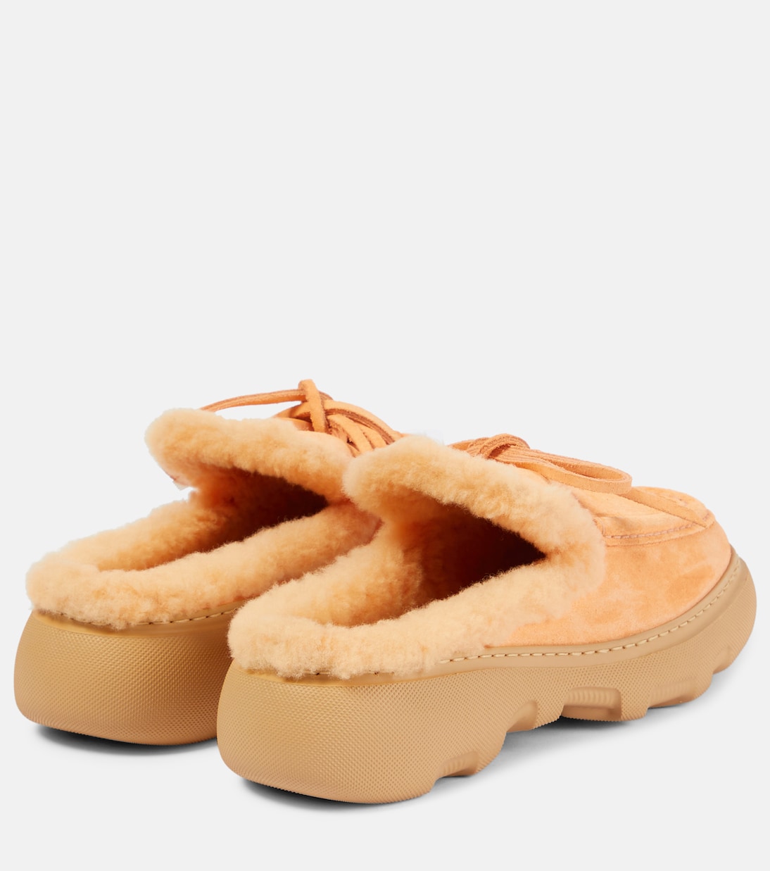 Мюли Stony из замши с подкладкой из искусственного меха Burberry, Marshmallow — фото 3
