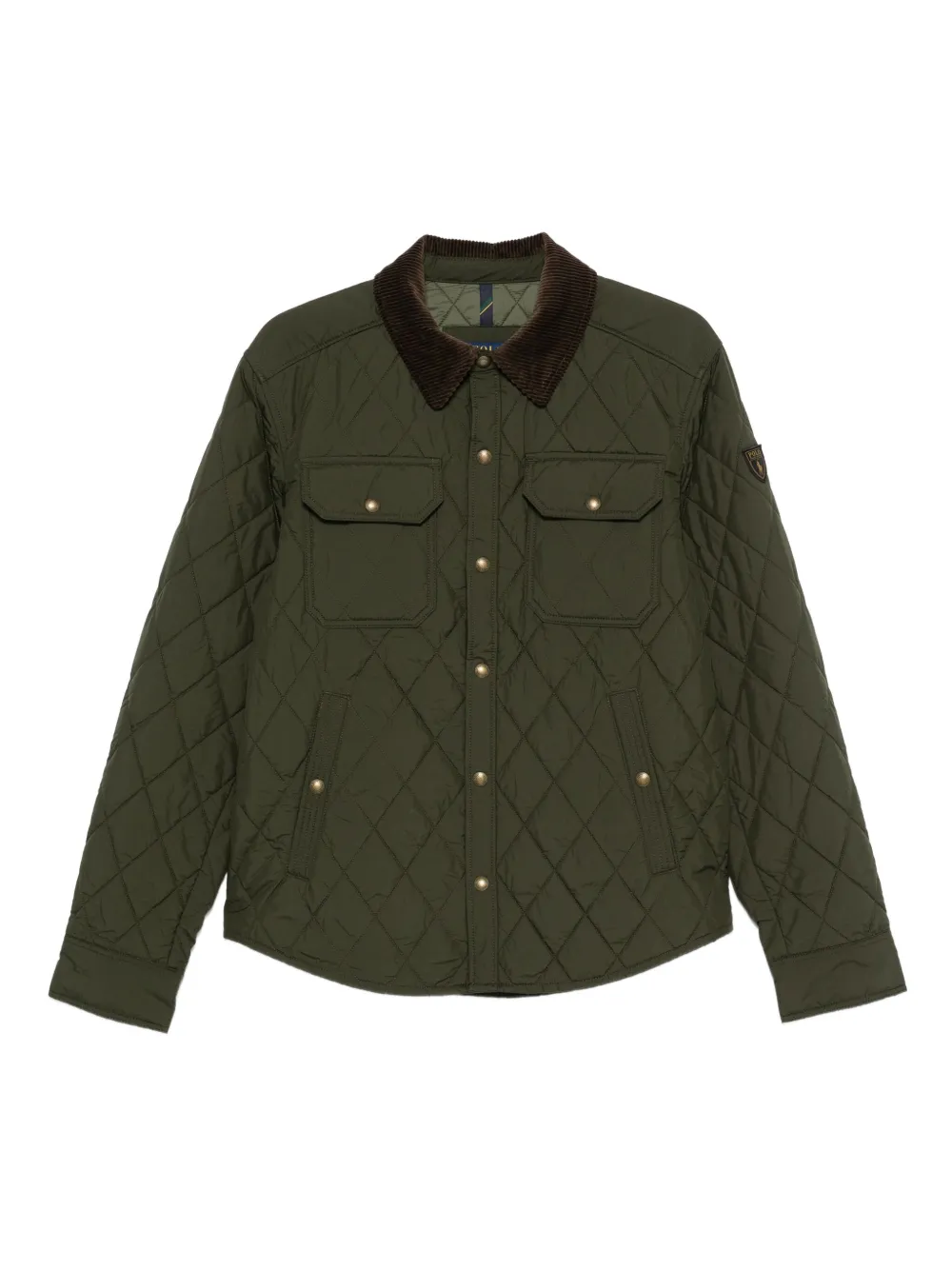 

Стеганая куртка-рубашка с вельветовым воротником POLO RALPH LAUREN, зеленый