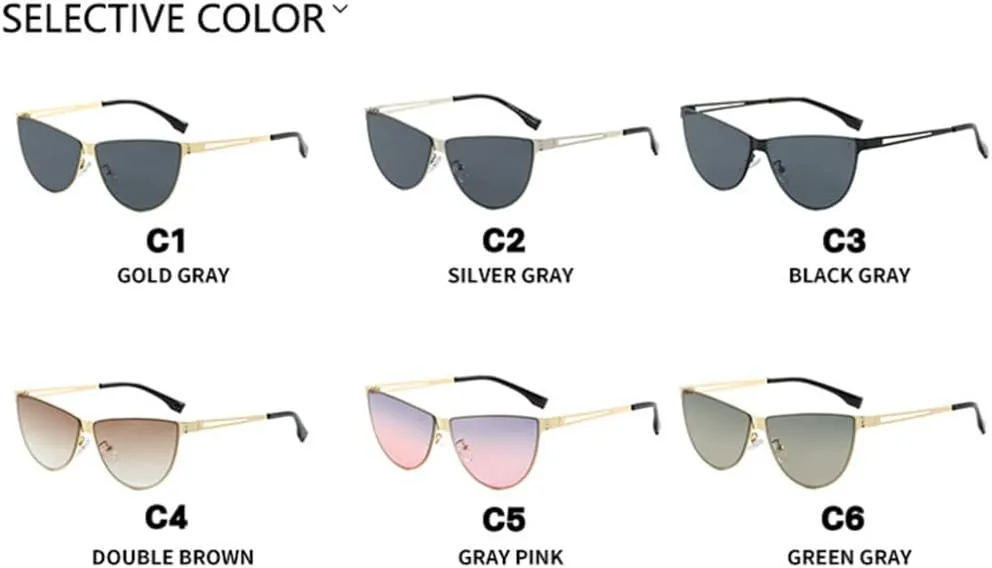 

Роскошные женские солнцезащитные очки «кошачий глаз» в стиле ретро-панк с полой оправой, мужские очки с защитой от УФ-излучения UV400 TOIPASTN, Golden Black