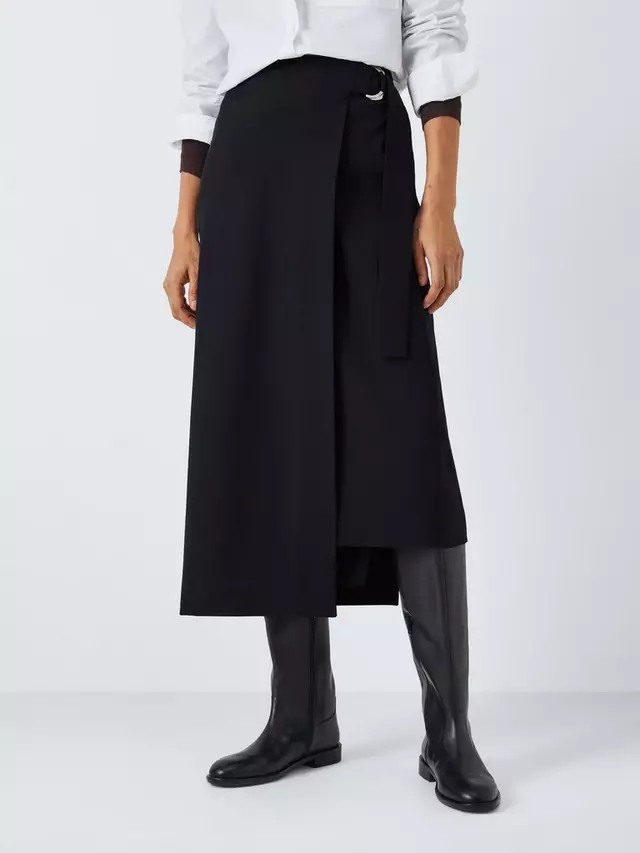 

Юбка John Lewis Wool Blend Wrap Midi, черный