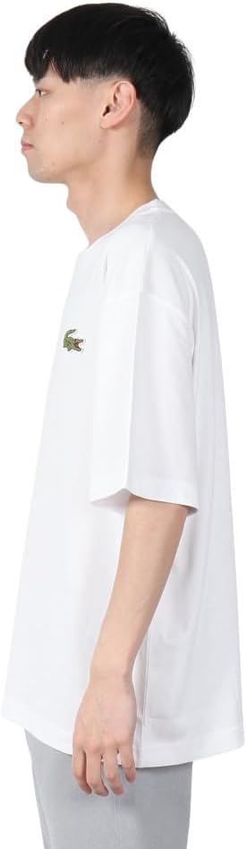 Футболка Lacoste свободного кроя с логотипом крокодила, хлопок, белый — фото 3