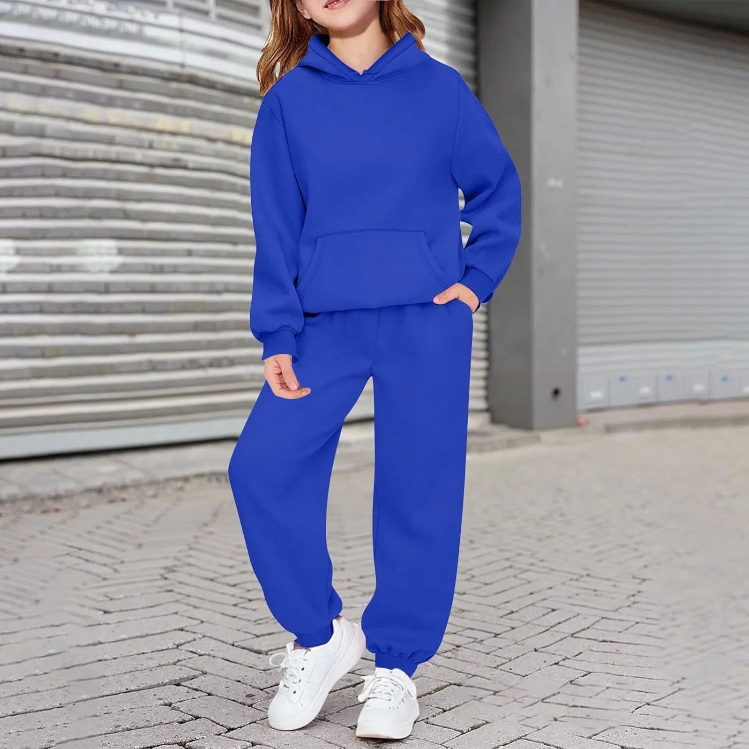Детский спортивный костюм 2 предмета, худи и спортивные штаны, цвет 1-blue — фото 3