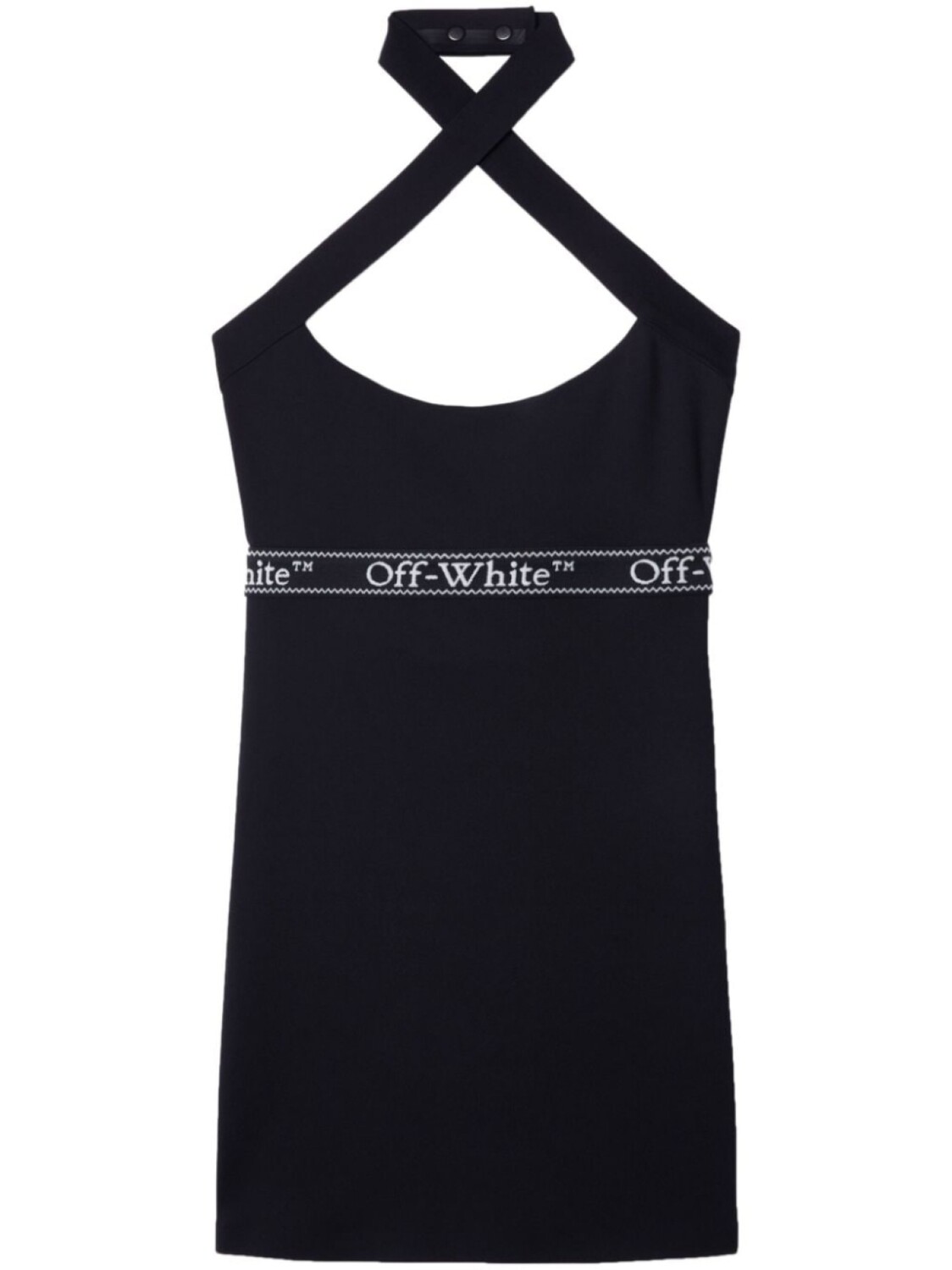 

Off-White платье мини с перекрестными бретелями и логотипом, черный