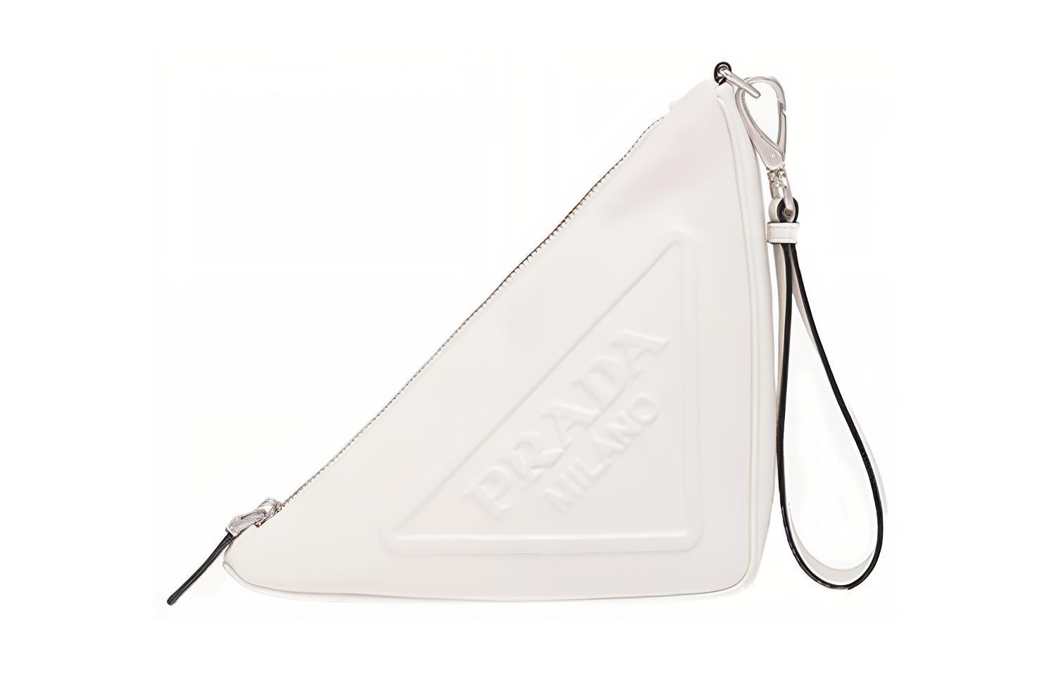 

Клатч из кожи наппа женский белый PRADA