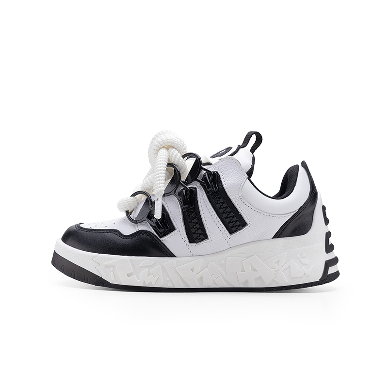 

LILRNAR Унисекс скейтерские кроссовки черно-белые, цвет Black White