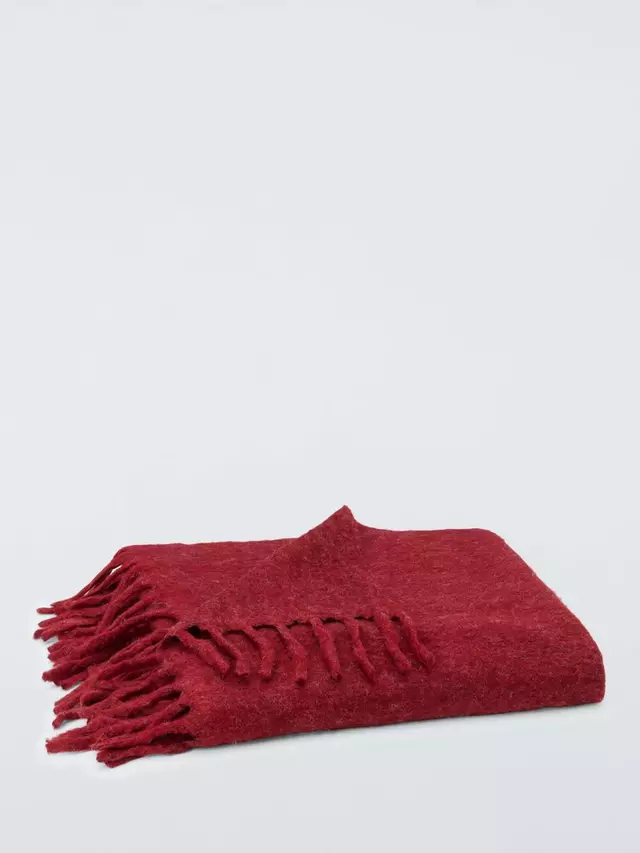 

Плед John Lewis Mohair Effect Plain, цвет deep/red