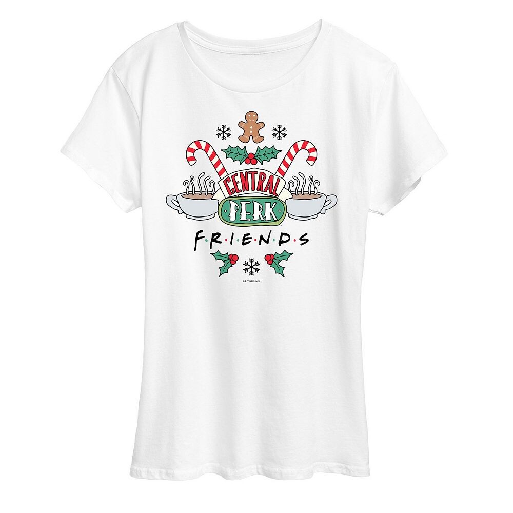 

Женская футболка с рисунком Friends Holiday Central Perk Licensed Character, белый