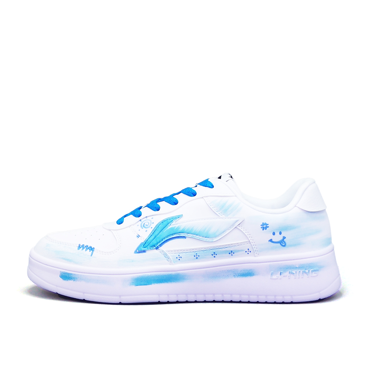 

Легкие, дышащие, низкие скейтбордные кроссовки Li Ning Floating Boat Balance, унисекс., белый