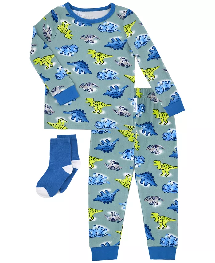 

Детский пижамный комплект для мальчиков с носками и динозаврами Max & Olivia