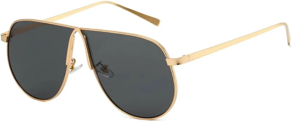 

Винтажные большие металлические женские солнцезащитные очки, модные мужские солнцезащитные очки с градиентным переходом защиты UV400 в стиле панк TVTBBVV, Golden Grey