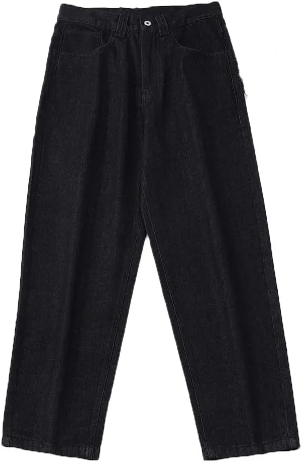 Джинсы свободные Men’S High Waist Baggy Jeans Streetwear, 800 Black — фото 2